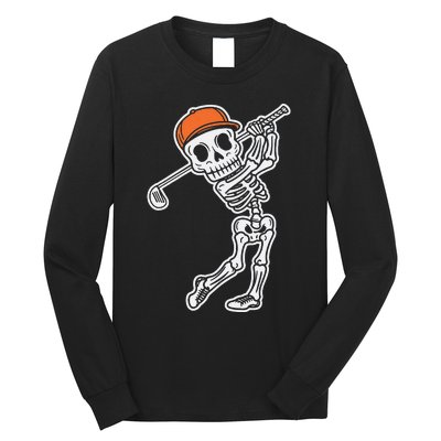 Golfer Skeleton Golf Halloween Sport Skeletons Long Sleeve Shirt