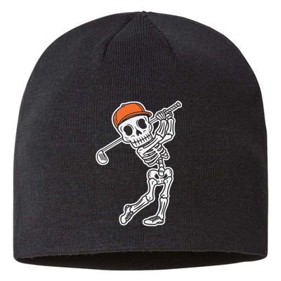 Golfer Skeleton Golf Halloween Sport Skeletons Sustainable Beanie