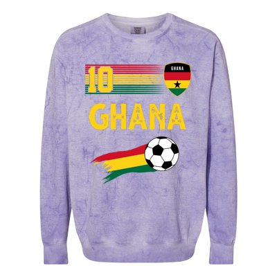 Ghana Soccer Ghanain Football Retro 10 Colorblast Crewneck Sweatshirt