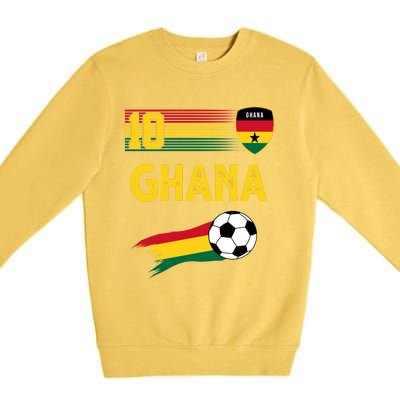 Ghana Soccer Ghanain Football Retro 10 Premium Crewneck Sweatshirt