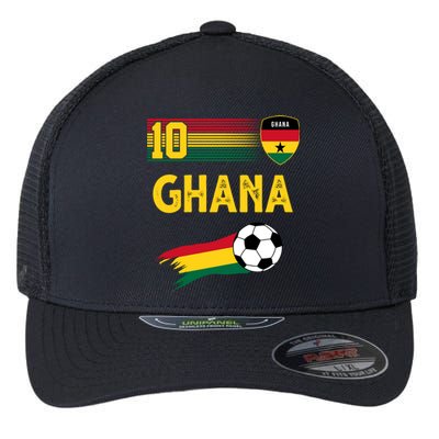 Ghana Soccer Ghanain Football Retro 10 Flexfit Unipanel Trucker Cap