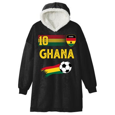 Ghana Soccer Ghanain Football Retro 10 Hooded Wearable Blanket