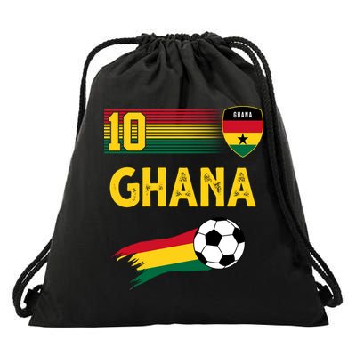 Ghana Soccer Ghanain Football Retro 10 Drawstring Bag