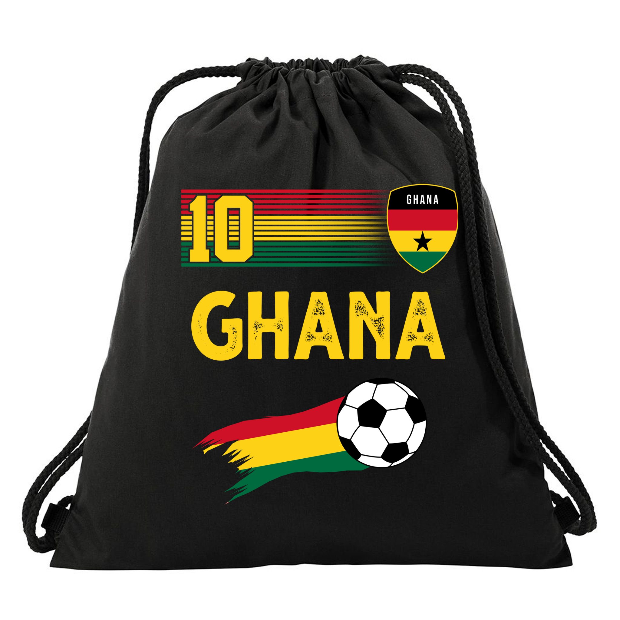 Ghana Soccer Ghanain Football Retro 10 Drawstring Bag
