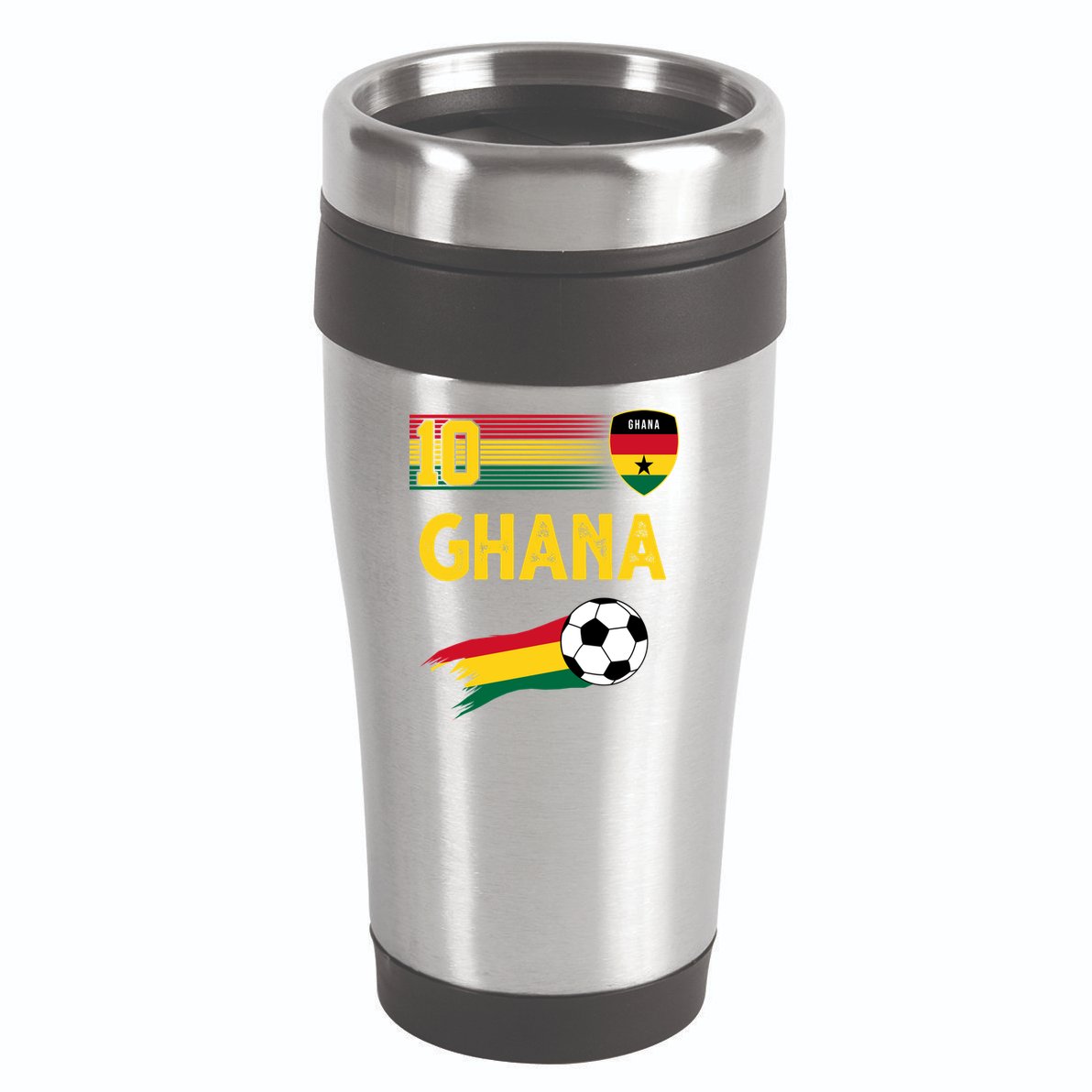 Ghana Soccer Ghanain Football Retro 10 16oz Travel Tumbler
