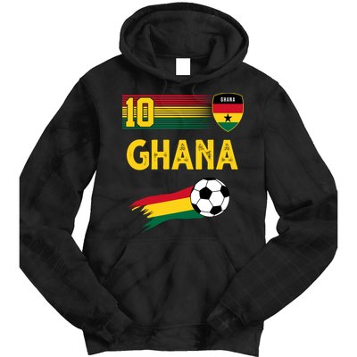 Ghana Soccer Ghanain Football Retro 10 Tie Dye Hoodie