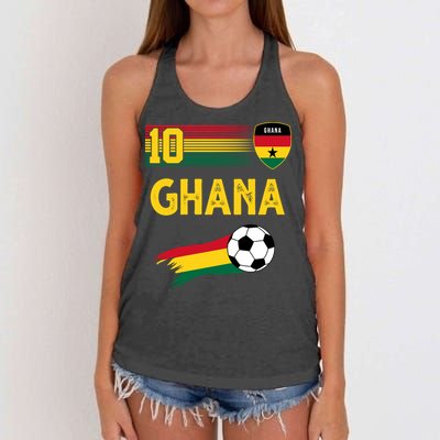 Ghana Soccer Ghanain Football Retro 10 Women's Knotted Racerback Tank