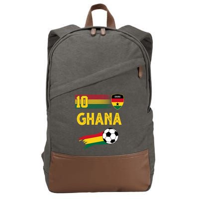 Ghana Soccer Ghanain Football Retro 10 Cotton Canvas Backpack