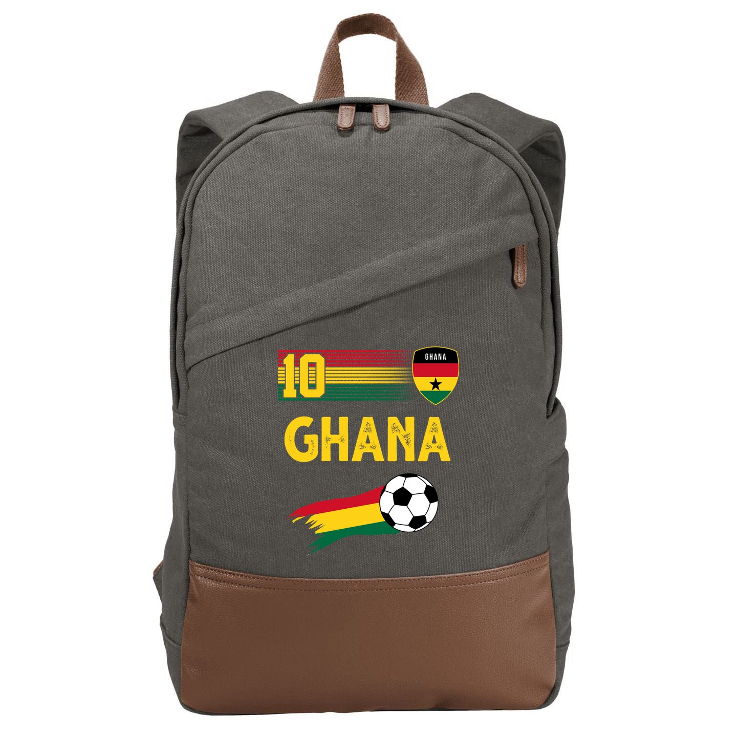 Ghana Soccer Ghanain Football Retro 10 Cotton Canvas Backpack