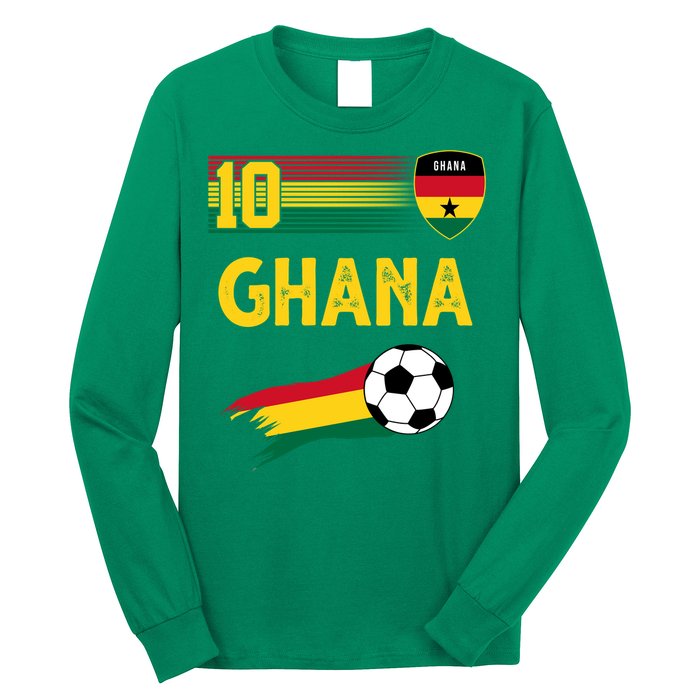 Ghana Soccer Ghanain Football Retro 10 Long Sleeve Shirt