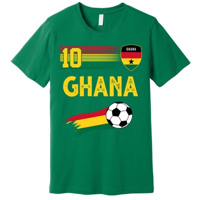 Ghana Soccer Ghanain Football Retro 10 Premium T-Shirt