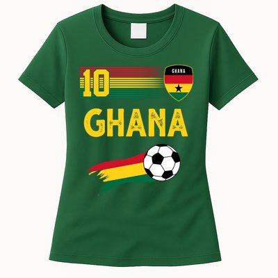 Ghana Soccer Ghanain Football Retro 10 Womens T-Shirt