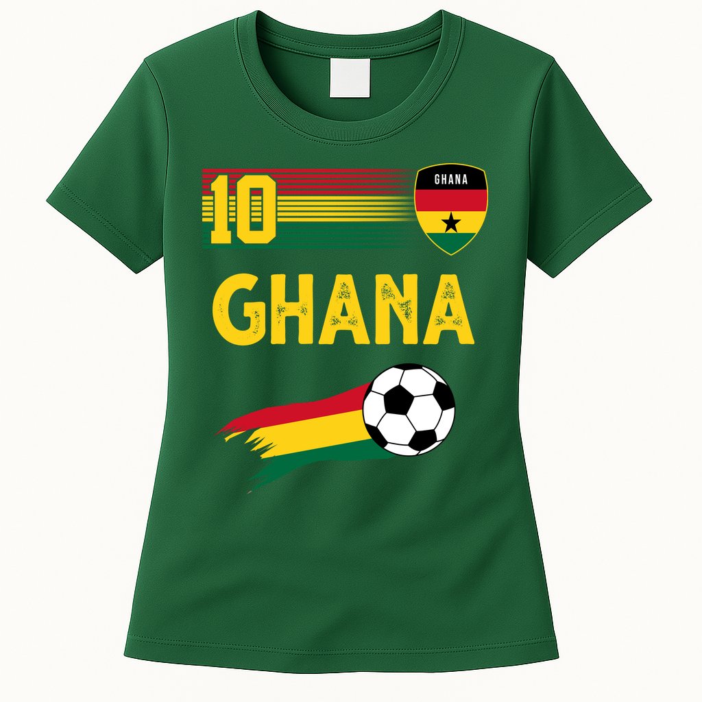 Ghana Soccer Ghanain Football Retro 10 Womens T-Shirt