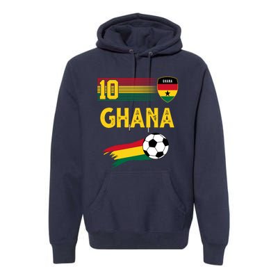 Ghana Soccer Ghanain Football Retro 10 Premium Hoodie