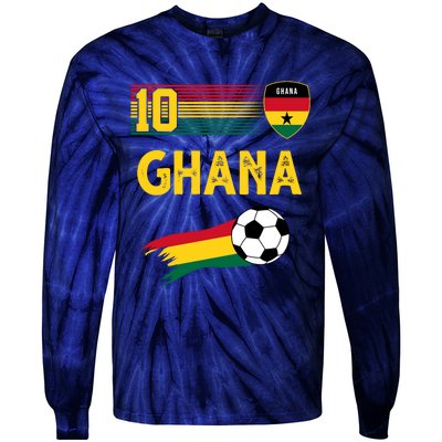 Ghana Soccer Ghanain Football Retro 10 Tie-Dye Long Sleeve Shirt