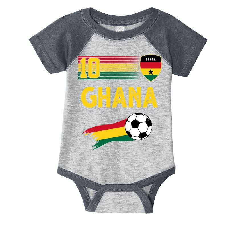 Ghana Soccer Ghanain Football Retro 10 Infant Baby Jersey Bodysuit