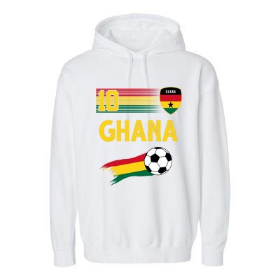 Ghana Soccer Ghanain Football Retro 10 Garment-Dyed Fleece Hoodie