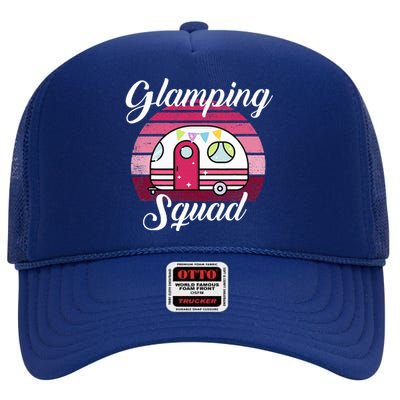 Glamping Squad Glamping Party RV Motorhome Camping High Crown Mesh Back Trucker Hat