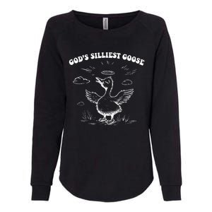 GodS Silliest Goose Funny Goose Womens California Wash Sweatshirt