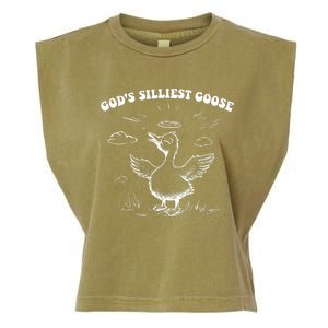 GodS Silliest Goose Funny Goose Garment-Dyed Women's Muscle Tee