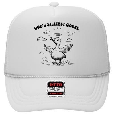 GodS Silliest Goose Funny Goose High Crown Mesh Back Trucker Hat