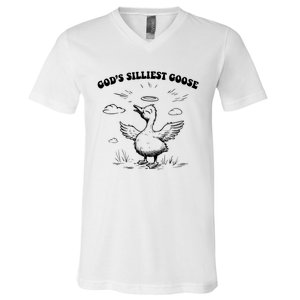 GodS Silliest Goose Funny Goose V-Neck T-Shirt