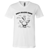 GodS Silliest Goose Funny Goose V-Neck T-Shirt