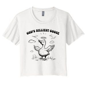 GodS Silliest Goose Funny Goose Women's Crop Top Tee