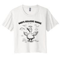 GodS Silliest Goose Funny Goose Women's Crop Top Tee