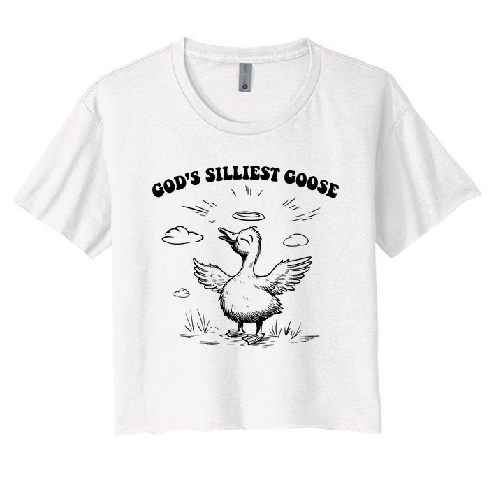 GodS Silliest Goose Funny Goose Women's Crop Top Tee