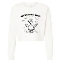 GodS Silliest Goose Funny Goose Cropped Pullover Crew