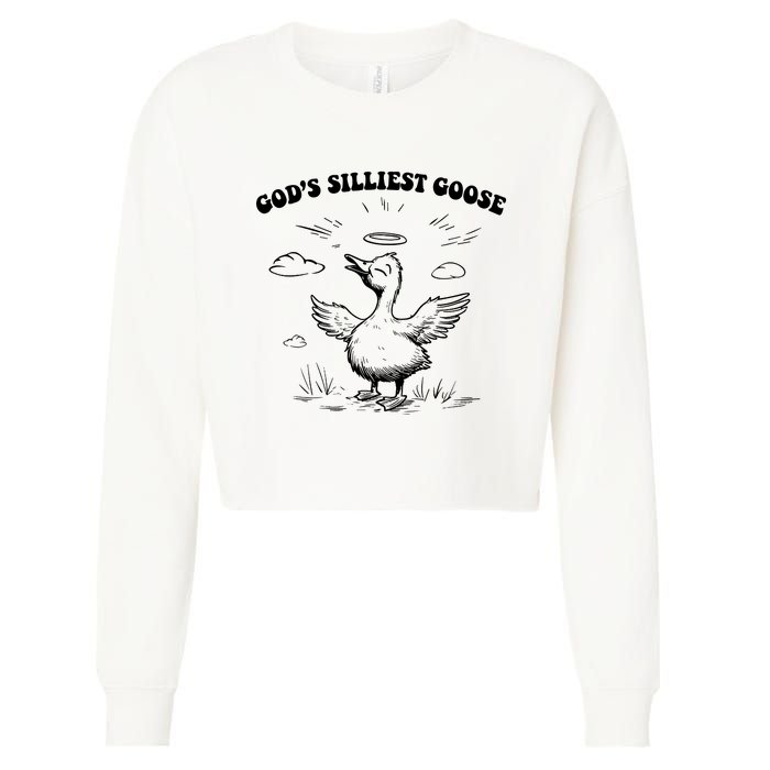 GodS Silliest Goose Funny Goose Cropped Pullover Crew