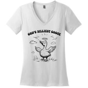 GodS Silliest Goose Funny Goose Women's V-Neck T-Shirt