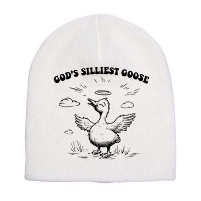 GodS Silliest Goose Funny Goose Short Acrylic Beanie