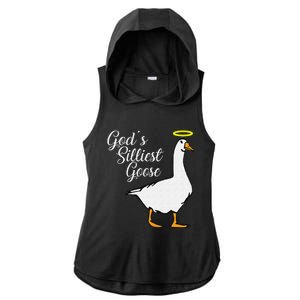 God's Silliest Goose God's Silliest Goose Duck Funny Ladies PosiCharge Tri-Blend Wicking Draft Hoodie Tank