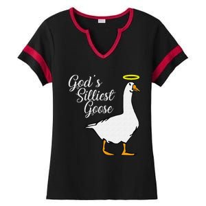 God's Silliest Goose God's Silliest Goose Duck Funny Ladies Halftime Notch Neck Tee