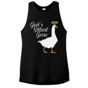 God's Silliest Goose God's Silliest Goose Duck Funny Ladies PosiCharge Tri-Blend Wicking Tank