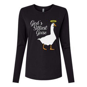 God's Silliest Goose God's Silliest Goose Duck Funny Womens Cotton Relaxed Long Sleeve T-Shirt