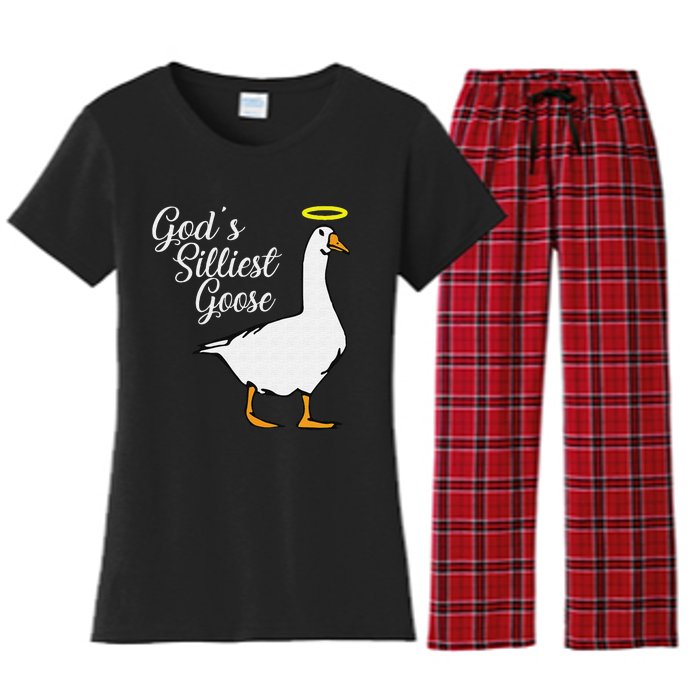 God's Silliest Goose God's Silliest Goose Duck Funny Women's Flannel Pajama Set