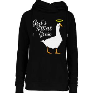 God's Silliest Goose God's Silliest Goose Duck Funny Womens Funnel Neck Pullover Hood