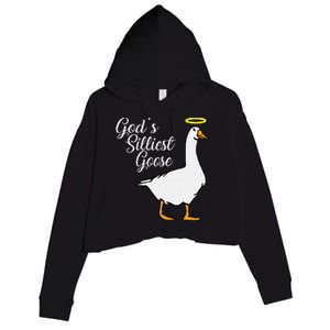 God's Silliest Goose God's Silliest Goose Duck Funny Crop Fleece Hoodie