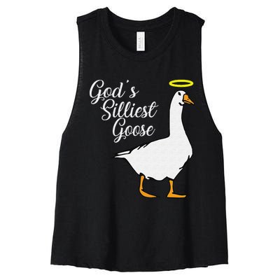 God's Silliest Goose God's Silliest Goose Duck Funny Women's Racerback Cropped Tank