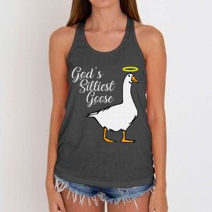 God's Silliest Goose God's Silliest Goose Duck Funny Women's Knotted Racerback Tank