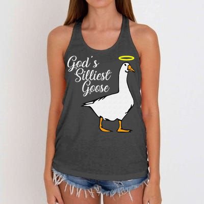 God's Silliest Goose God's Silliest Goose Duck Funny Women's Knotted Racerback Tank