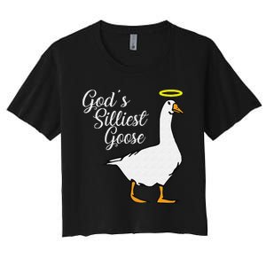 God's Silliest Goose God's Silliest Goose Duck Funny Women's Crop Top Tee