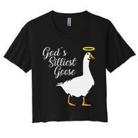 God's Silliest Goose God's Silliest Goose Duck Funny Women's Crop Top Tee