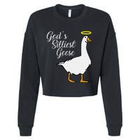 God's Silliest Goose God's Silliest Goose Duck Funny Cropped Pullover Crew