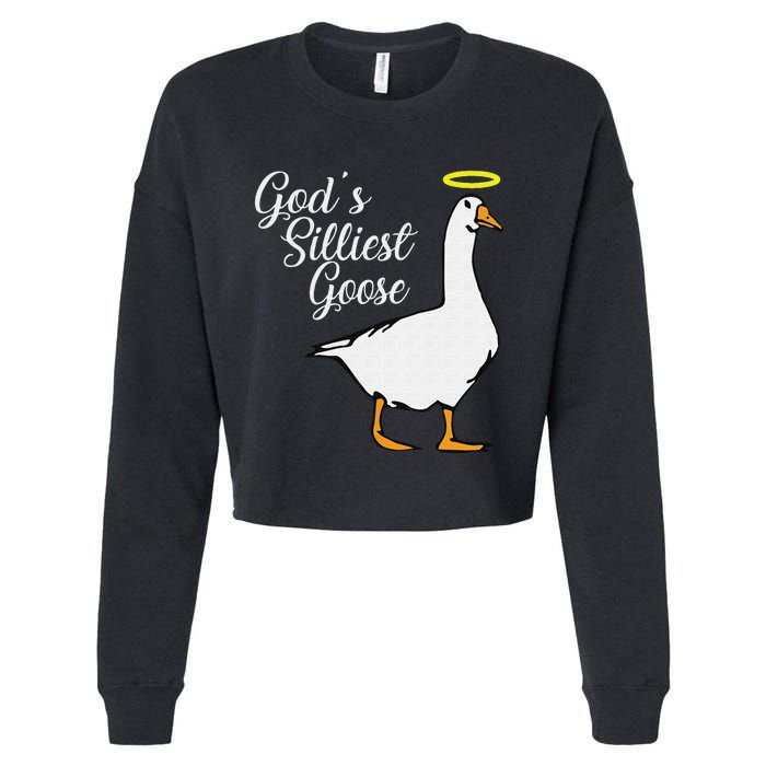 God's Silliest Goose God's Silliest Goose Duck Funny Cropped Pullover Crew