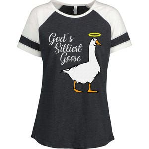 God's Silliest Goose God's Silliest Goose Duck Funny Enza Ladies Jersey Colorblock Tee