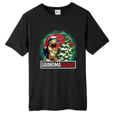 Grandmasaurus Santa Grandma Dinosaur Trex Xmas Tree Light Gift Tall Fusion ChromaSoft Performance T-Shirt